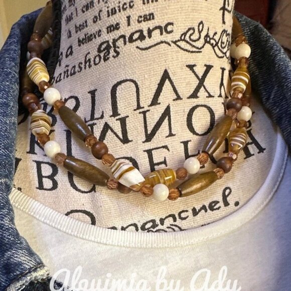 Retro fall colors acrylic bubble long necklace - Picture 1 of 1